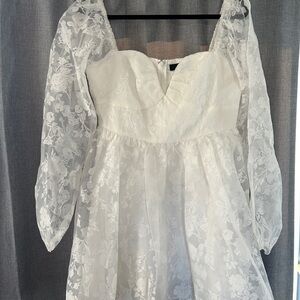 White Lace Floral Dress